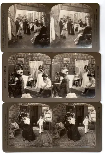 Borne Visionneuse en Acajou et 12 vues "scènes galantes"