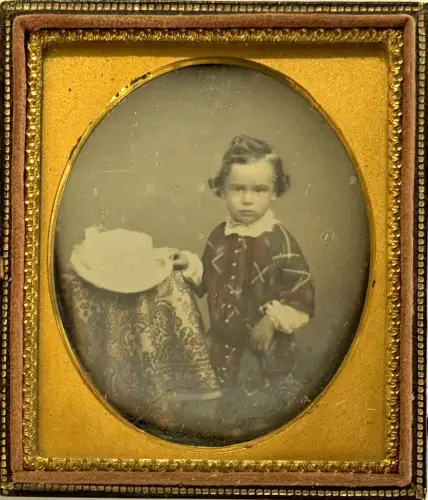 Daguerréotype Primitif  BECKERS & PIARS "Portrait d'enfant" Union Case c.1849