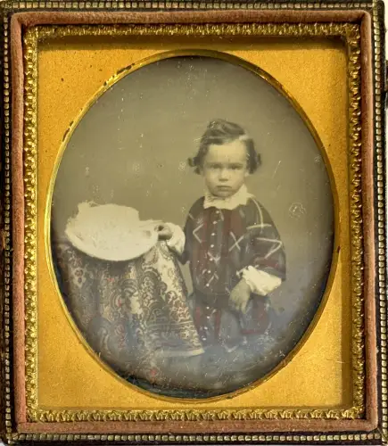 Daguerréotype Primitif  BECKERS & PIARS "Portrait d'enfant" Union Case c.1849