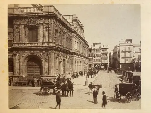 Photographie Vintage, Palais de l'Ayutamento Sevilla, Tirage albuminé circa 1880