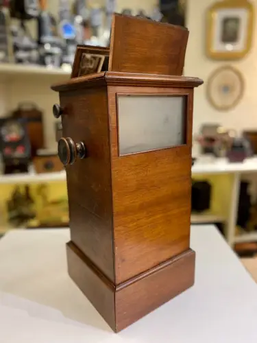 Stéréoscope de table parqueté avec 49 nus stéréo circa 1890