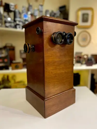 Stéréoscope de table parqueté avec 49 nus stéréo circa 1890
