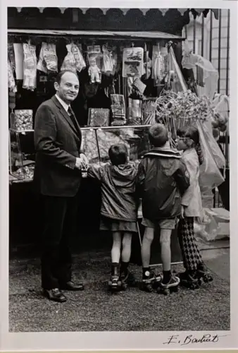 Ed. BOUBAT  "Michel Tournier chez le bouquiniste" tirage argentique 1989 signé