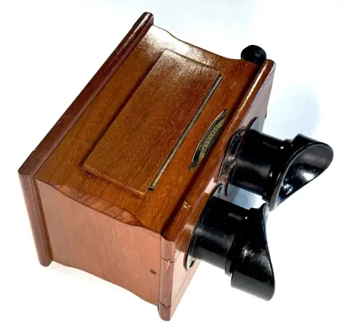 Visionneuse stéréoscopique acajou Unis France