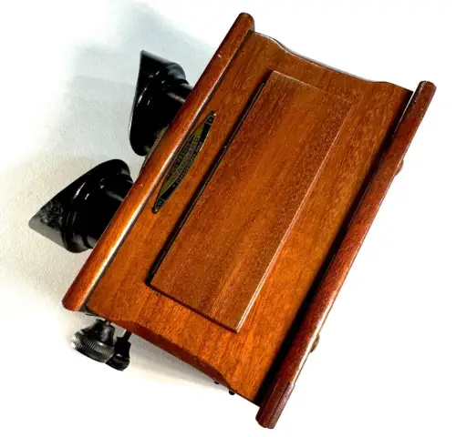 Visionneuse stéréoscopique acajou Unis France