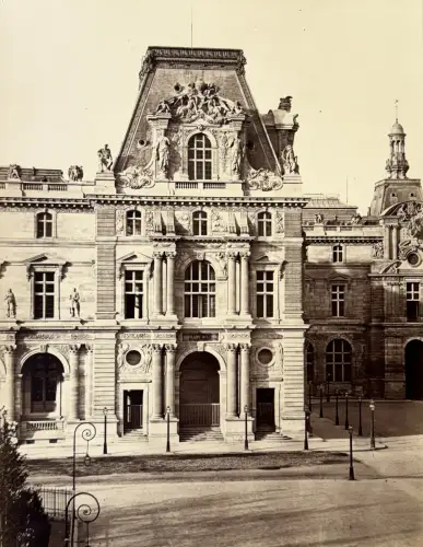 Edouard BALDUS (1813-1889) Pavillon Mollien, Le Louvre, Paris Tirage albuminé