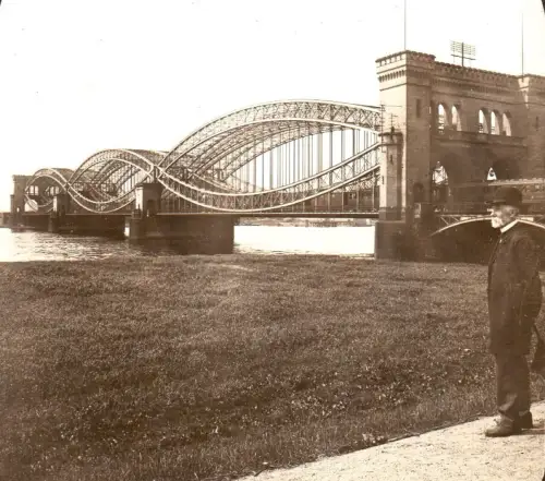 Vue stéréo tirage albuminé Railway Bridge, Germany  H. C. White & Co