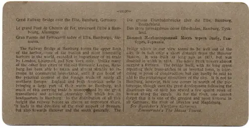 Vue stéréo tirage albuminé Railway Bridge, Germany  H. C. White & Co