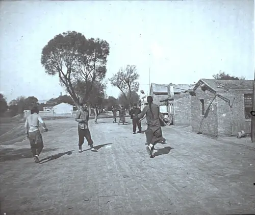 Plaque de verre vue stéréoscopique "Sport Chinois" c.1900