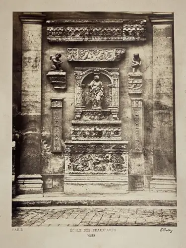 Edouard Baldus "L'Ecole des Beaux-Arts de Paris" Tirage albuminé signé c.1859