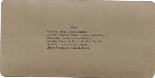 Vue stéréo tirage albuminé Piccadilly Circus, London H. C. White & Co
