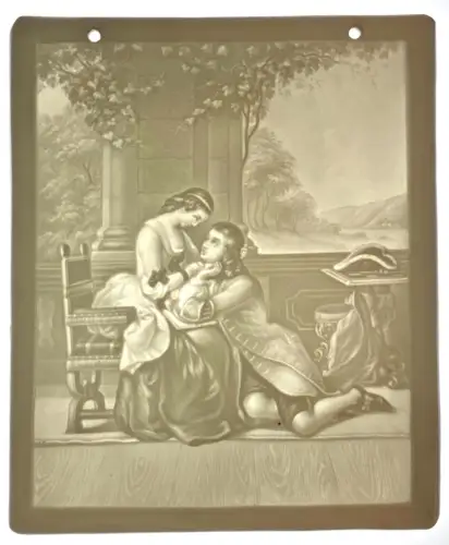 Lithophanie "La Déclaration" milieu du XIXeme