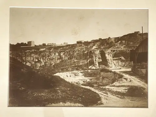 Edouard Baldus "Vue des Buttes Chaumont" Tirage albuminé  c.1853 Vintage photo