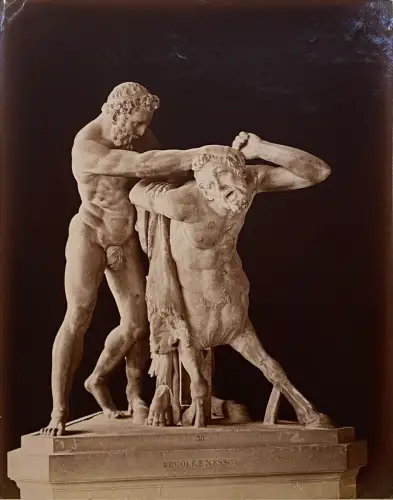 Photographie Vintage - Giacomo Brogi- Hercule et le Centaure, Florence c 1880