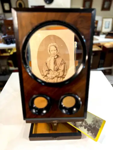 Grand Graphoscope mono et stéréo en ronce de thuya