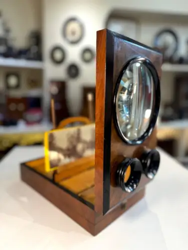 Grand Graphoscope mono et stéréo en ronce de thuya