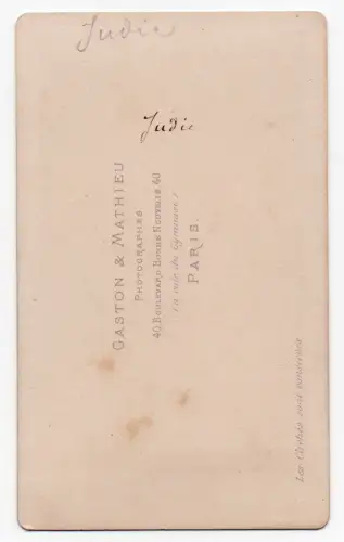 Anna Judic, chanteuse et comédienne CDV par Gaston & Mathieu