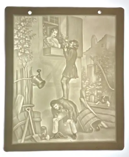 Lithophane “La Courte Échelle”  Circa 1850