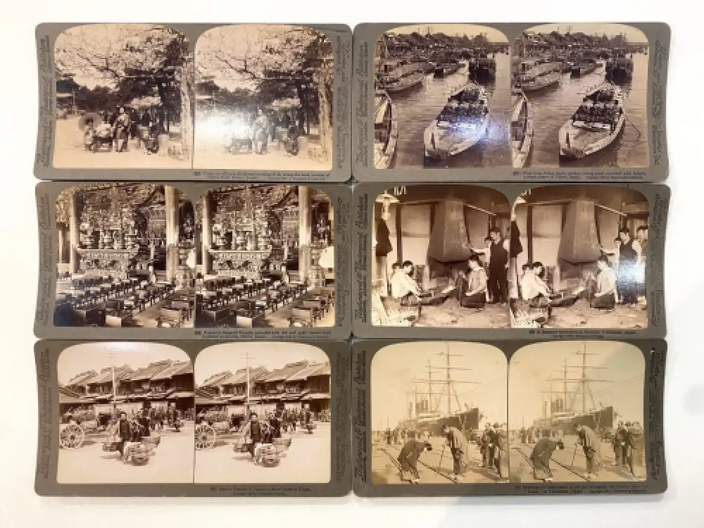 Coffret de 36 cartes stéréo sur le Japon et visionneuse 