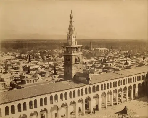 Felix BONFILS, Grande Mosquée et Vue de Damas c.1870 Tirage albuminé Vintage