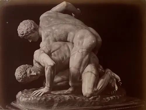 Vintage Photography  - Giacomo Brogi- Les Lutteurs - Florence c 1880