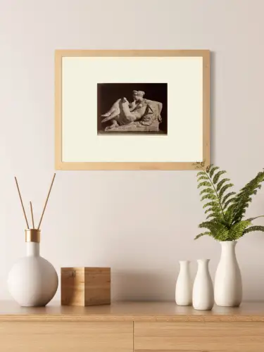 Photographie Vintage - Giacomo Brogi- Leda et le cygne- Florence c 1880