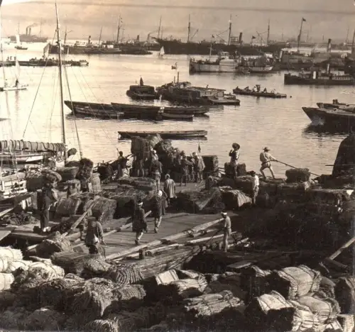 View of Hakodate Harbour, Island of Yezo (Japan) – Stereoscopic Albumen Print Circa 1900