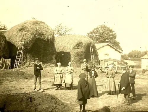 Glass Plate Photograph – “At the Farm” Circa 1880 -  9 x 12 cm