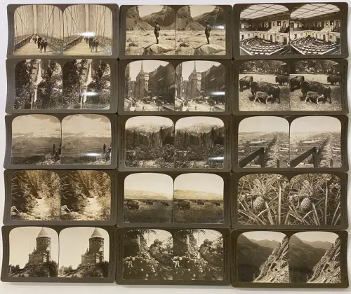 Stereoscopy  Borne stéréo de table avec 50 cartes H.C White&Co UK & USA c. 1903