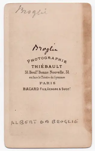 Albert DE BROGLIE (1821-1901)  CDV par THIEBAULT