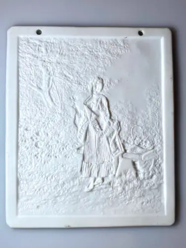 Lithophanie Femme au jardin  milieu du XIXe