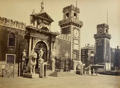 Carlo NAYA, L'Arsenal, Venise, Italie c. 1880 Tirage Albuminé d'époque