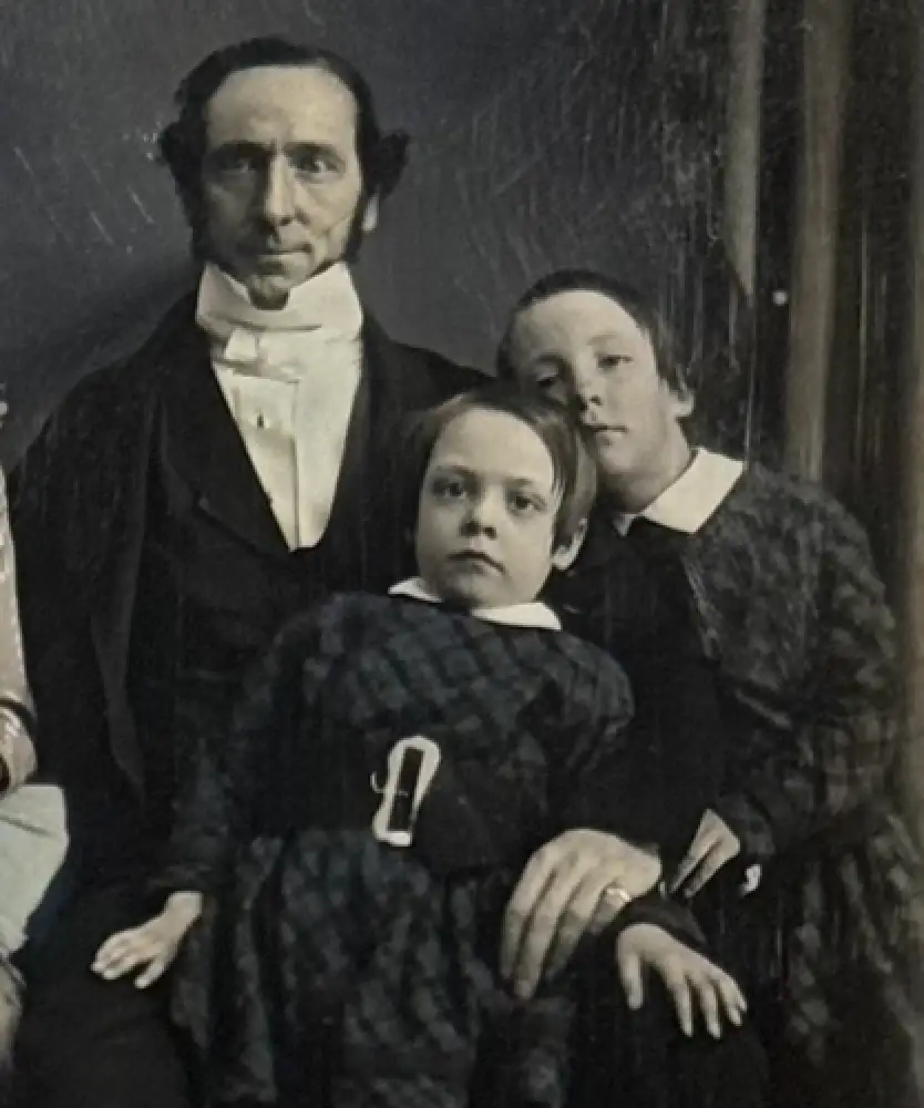 Daguerréotype d'une famille Union Case signé KILBURN circa 1850 vintage 2