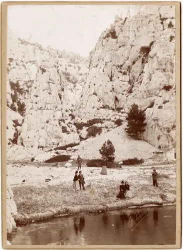 Les Calanques de Marseille d'Adolphe LEZER  Tirage albuminé signé circa 1897