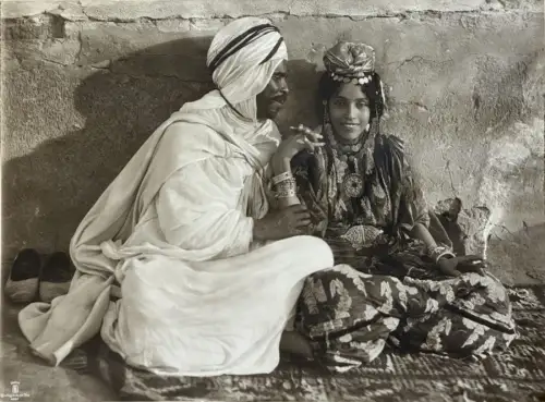 LENHERT & LANDROCK "Les Amoureux"Tirage argentique c.1905