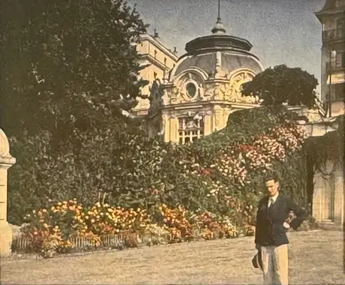 Autochrome plaque de verre vue stéréoscopique"Casino" c.1930