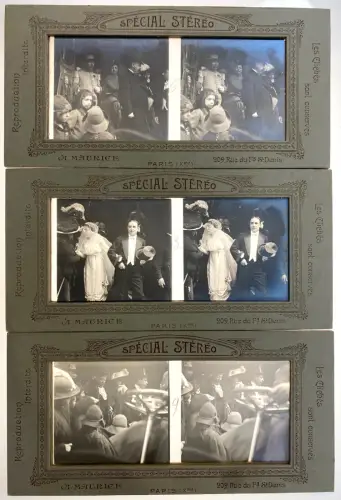 12 Plaques de Verre "Mariage" par A.Maurice 1900
