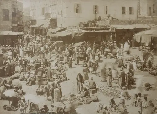 Felix BONFILS(1831-1885) Bazar de Jaffa signé c.1870 Tirage albuminé
