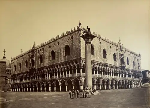 Carlo NAYA, Palais des doges et colonne du lion, Venise, Italie c. 1880