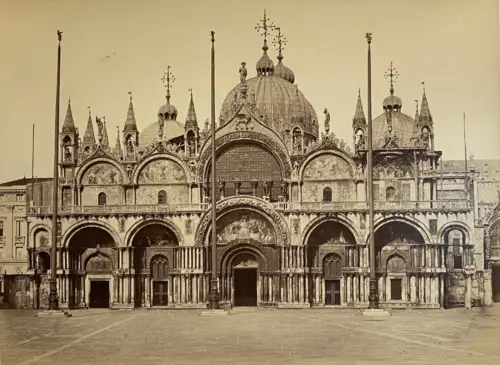 Carlo NAYA, Basilique Saint Marc, Venise, Italie c.1880 Tirage albuminé d'époque