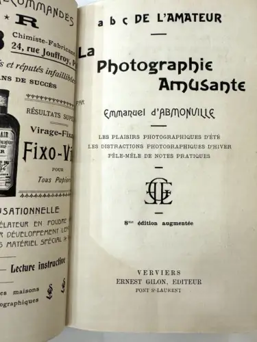 La Photographie Amusante, a b c de l'amateur, Gilon Editeur circa 1905