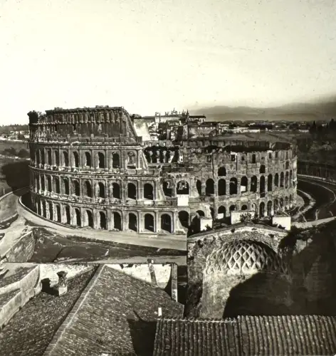 Ferrier et Soulier Plaque de verre  stéréo "Le Colisée" c.1875