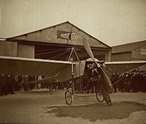 Plaque de verre stéréoscopique "Le Monoplan Bleriot" c.1911