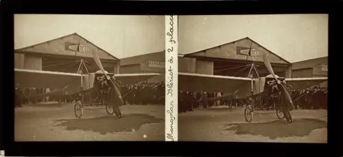 Plaque de verre stéréoscopique "Le Monoplan Bleriot" c.1911