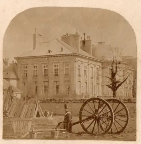 Camp de Chalons Carte stéréo  "Le Canon"  circa 1857 Tirage albuminé d'époque