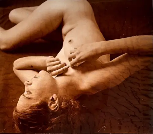 Plaque de verre positive, Nu stéréoscopique "Distorsion" c.1925