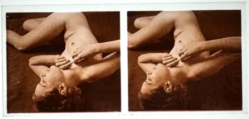 Plaque de verre positive, Nu stéréoscopique "Distorsion" c.1925