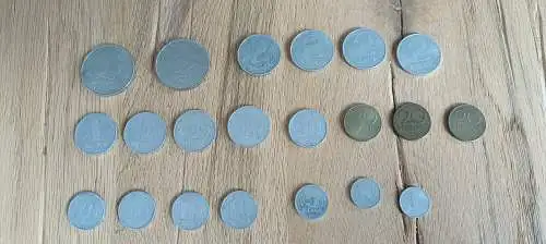 Sammlung von DDR Münzen