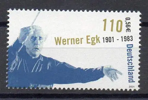 Bund BRD Jahr 2001 Michel Nummer 2186 Postfrisch 