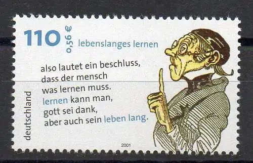 Bund BRD Jahr 2001 Michel Nummer 2209 Postfrisch 